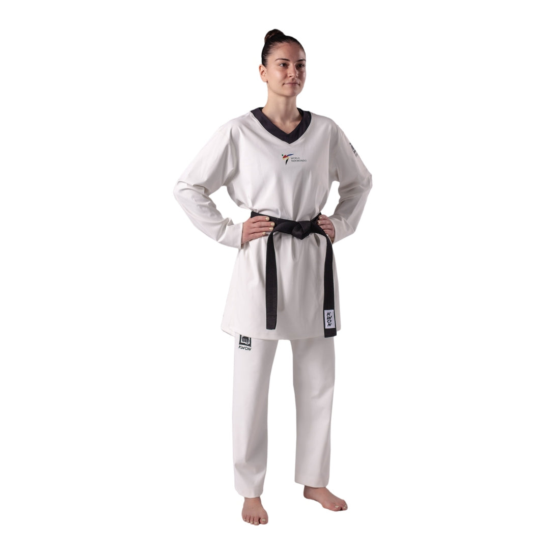 KWON WT SlimFit Paris Olympics Taekwondo Uniform Front