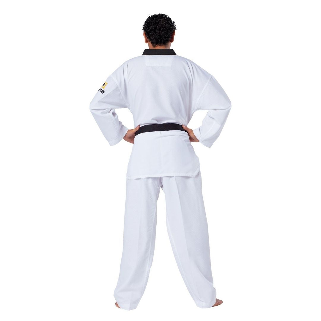 KWON NZ AUSTRALIA Fightlite WT Taekwondo Uniform Black Collar