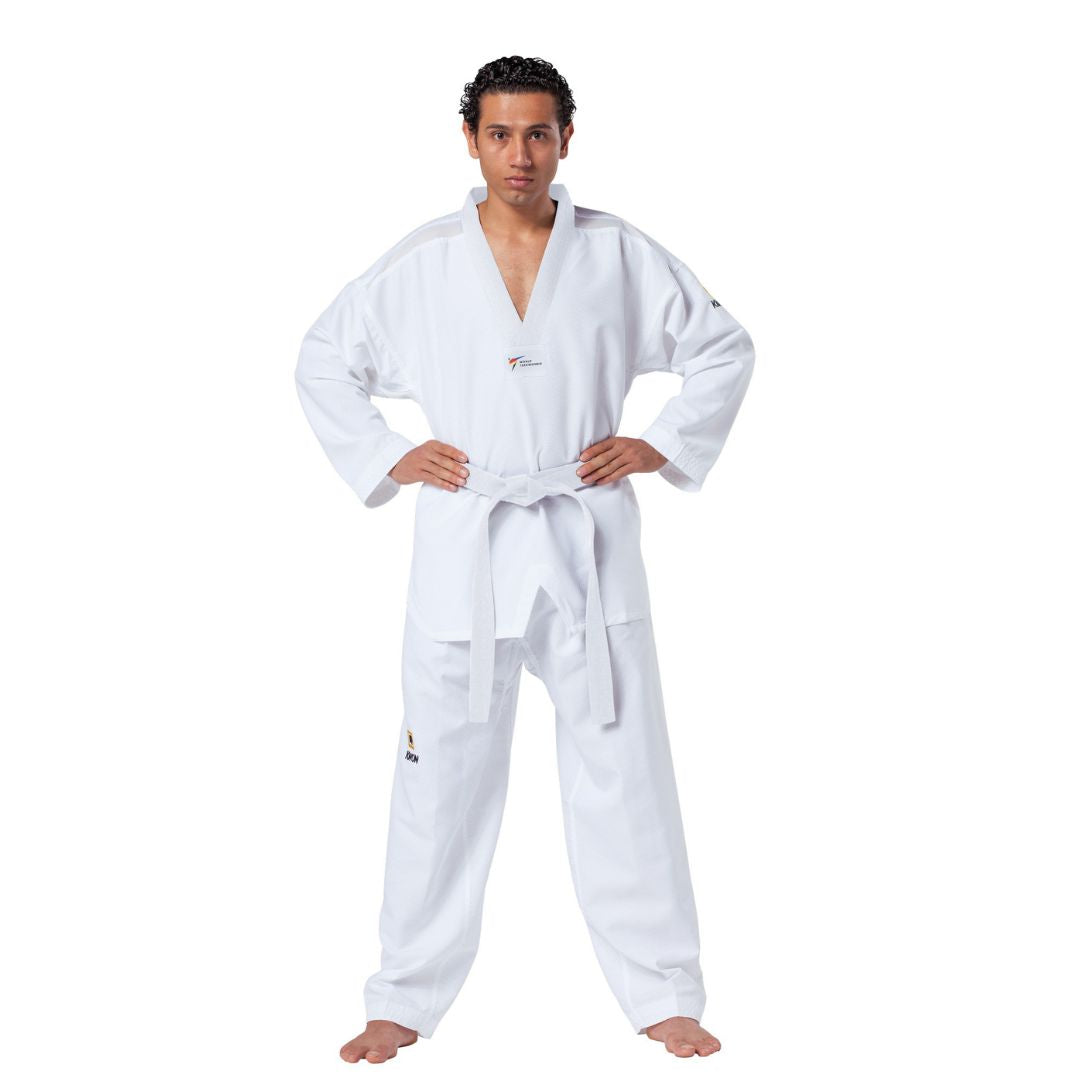 KWON NZ AUSTRALIA Fightlite WT Taekwondo Uniform White Collar