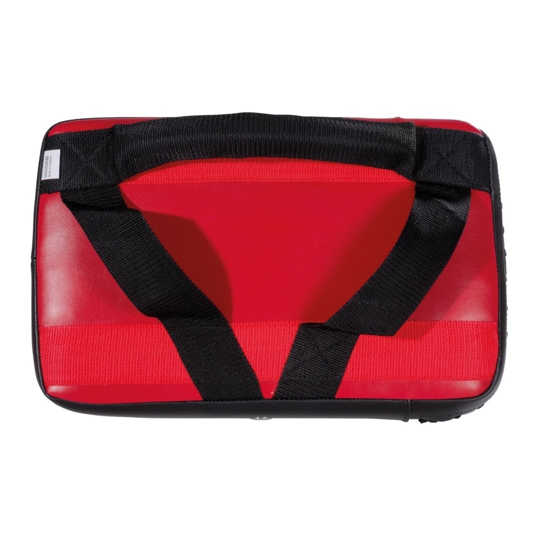 KWON Turkish Kick Pad Curved Red Diagonal Straps