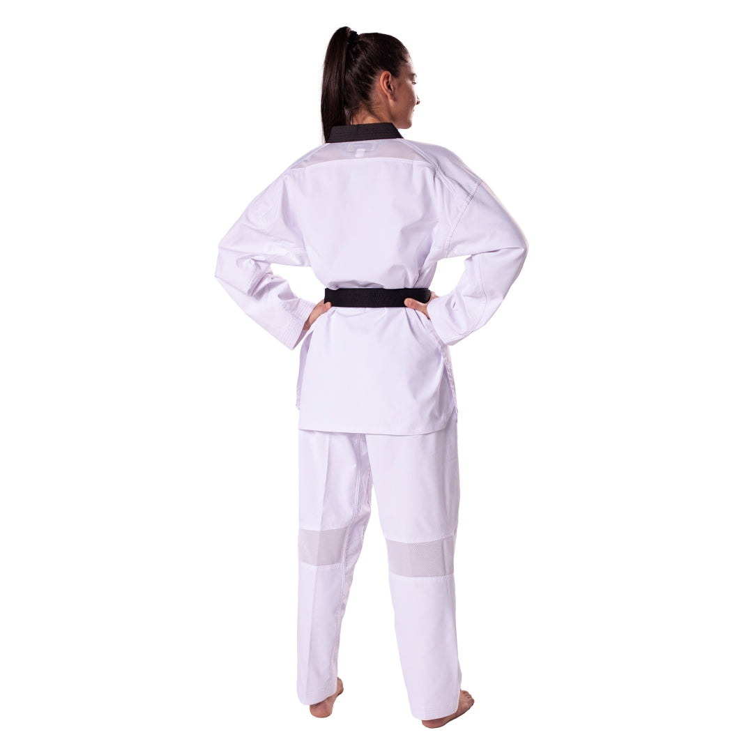 KWON Revolution Mesh Taekwondo Uniform WT Lightweight Black Collar Back