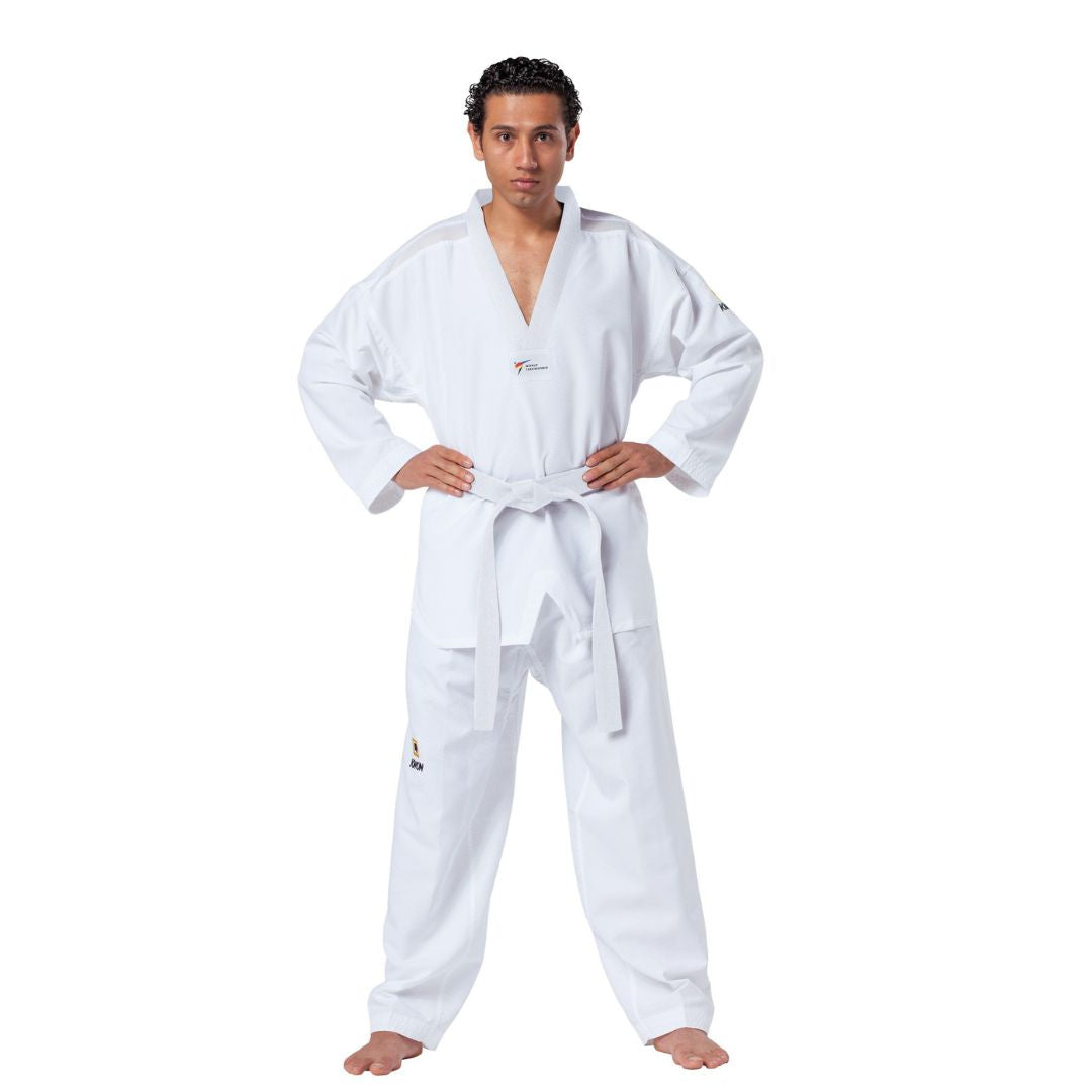 KWON NZ AUSTRALIA  Fightlite WT Taekwondo Uniform White Collar