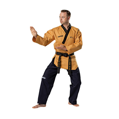 KWON NZ AUSTRALIA TAEKWONDO GRAND MASTER POOMSAE UNIFORM WT YELLOW JACKET